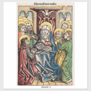 Pentecost scene after Easter Sunday Sticker