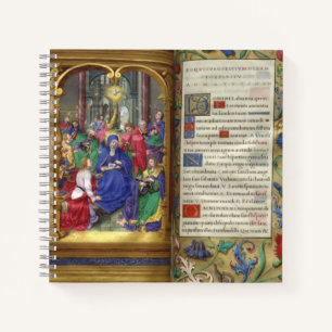 Pentecost Scene Medieval Renaissance Manuscript Notebook