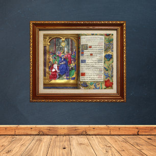Pentecost Scene Medieval Renaissance Manuscript Poster