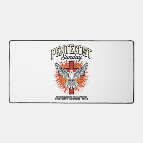 Pentecost Sunday Dove Cross Vintage Shirt Desk Mat