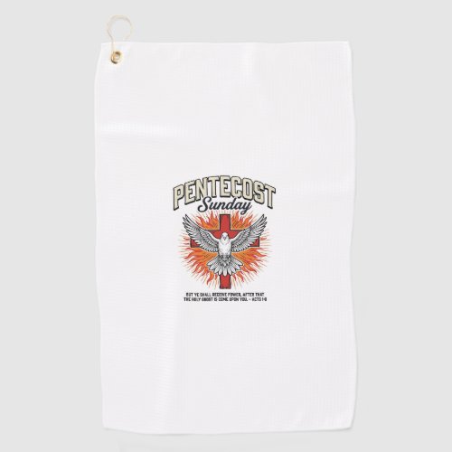 Pentecost Sunday Dove Cross Vintage Shirt Golf Towel