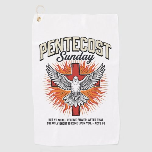 Pentecost Sunday Dove Cross Vintage Shirt Golf Towel