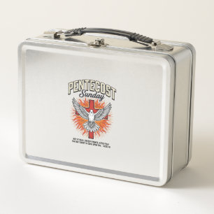 Pentecost Sunday Dove Cross Vintage Shirt Metal Lunch Box