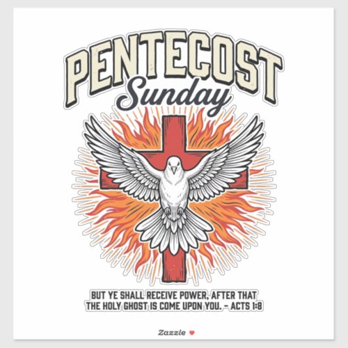 Pentecost Sunday Dove Cross Vintage Shirt Sticker
