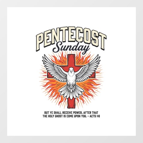 Pentecost Sunday Dove Cross Vintage Shirt Window Cling