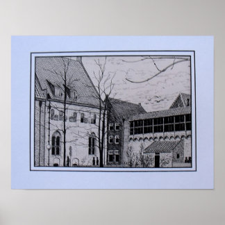 Pentekening Refter Zwolle vlakbij Librije Poster