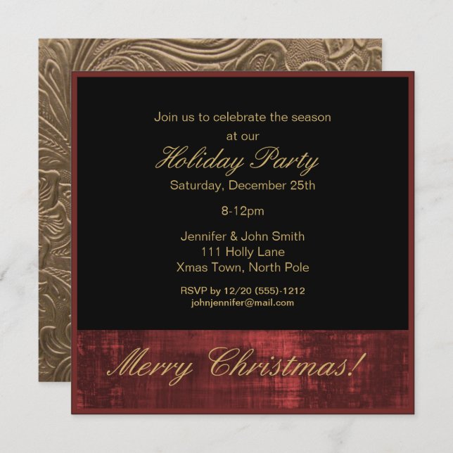 Penthouse Suite Christmas Holiday Party Invitation (Front/Back)