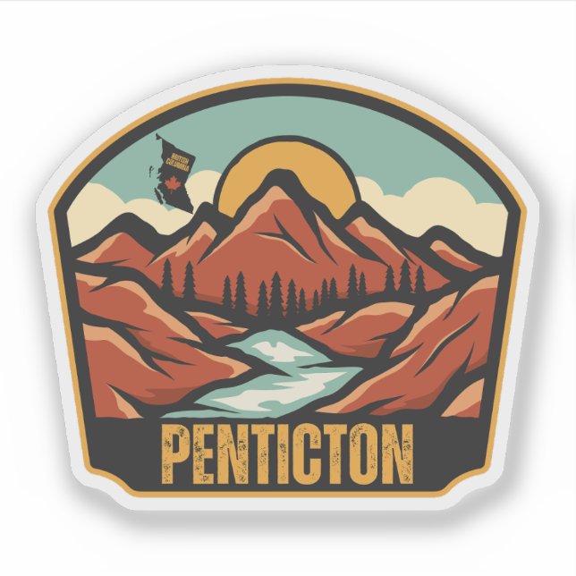 Penticton, British Columbia Sticker (Front)