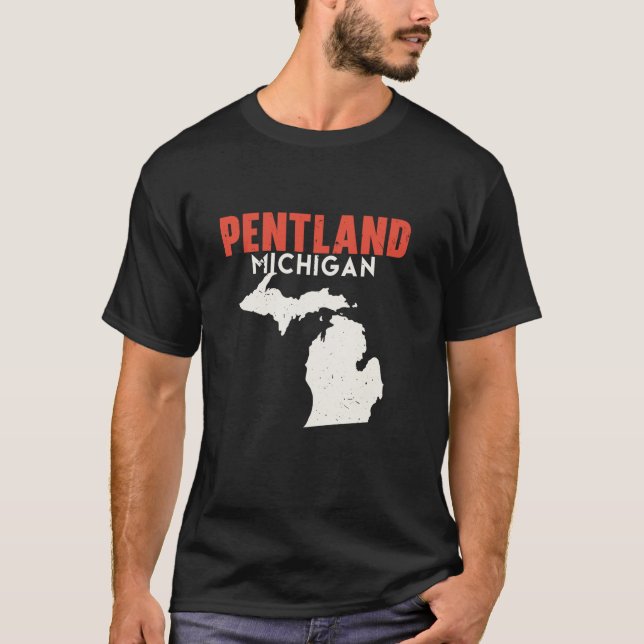 Pentland Michigan USA State America Travel Michiga T-Shirt (Front)