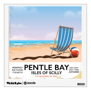 Pentle Bay Isles of Scilly travel poster Wall Decal