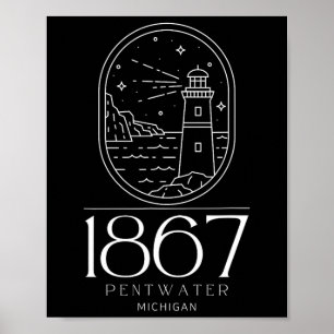 Pentwater Michigan Michigander State Mi Travel Boa Poster
