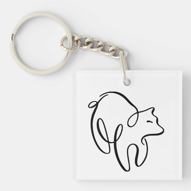 Penwork Calligraphic Bear Keychain (Front)