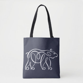 Penwork Calligraphic Bear Tote Bag