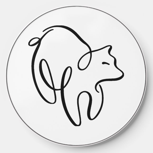 Penwork Calligraphic Bear Wireless Charger (Front)