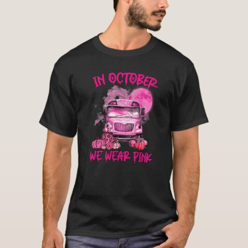 Peny School Bus Driver Leopard Breast Cancer Aware T_Shirt