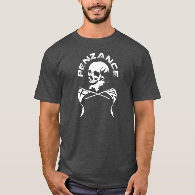 Penzance Cornwall Skull & Crossbones T-shirt (Front)