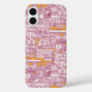 Penzance toile fuchsia clementine iPhone 16 plus case