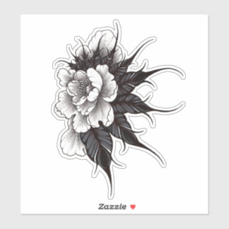 Peonie flower sticker
