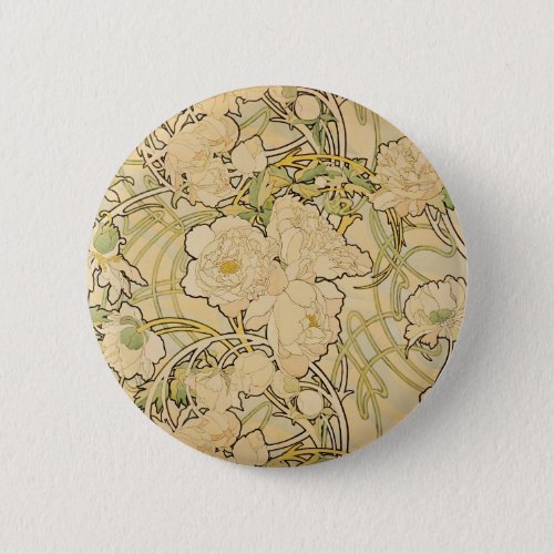 Peonies 1897 button