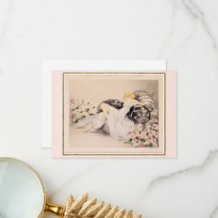 Peonies, 1935 by Louis Icart Thank You Card