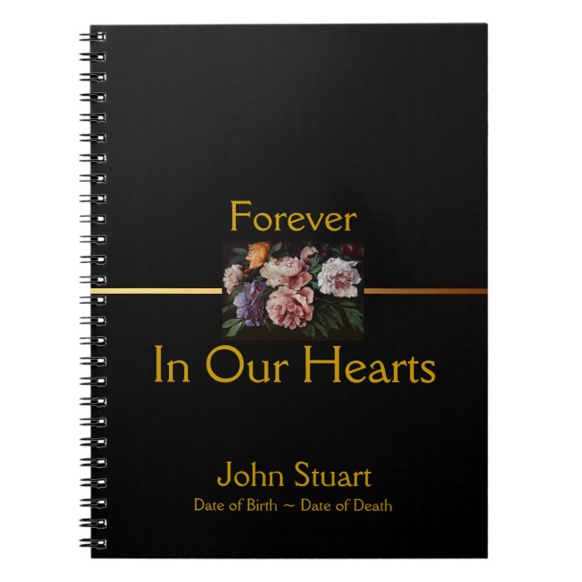 Peonies 2 Memorial Funeral Guest Book SpNB (Front)