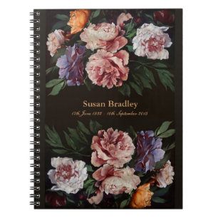 Peonies 3 Memorial or Funeral Guest Book