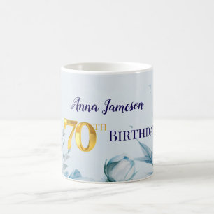 Peonies 70th birthday Party Invitation Coffee Mug