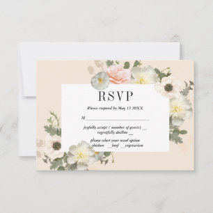 Peonies and Anemones Romantic RSVP Card