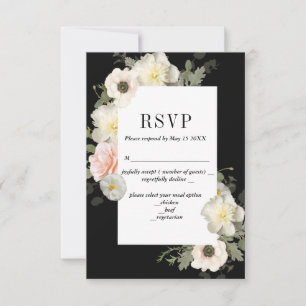 Peonies and Anemones Romantic RSVP Card