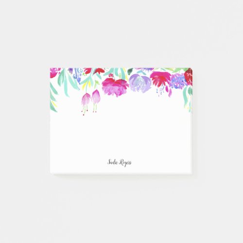 Peonies And Blossoms Personalize Post_it Notes