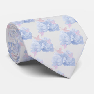 Peonies and Butterflies Tie