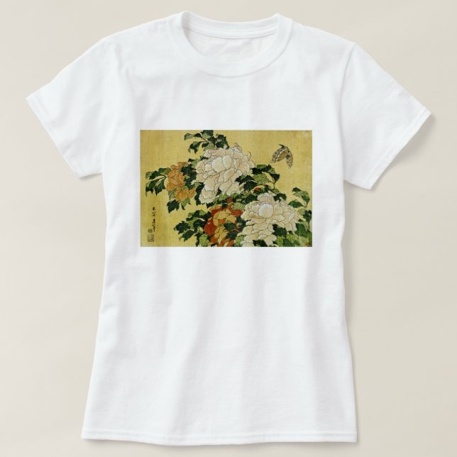 Peonies and Butterfly T-Shirt (Design Front)