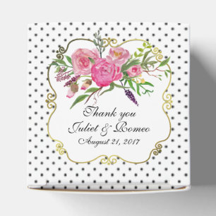 Peonies and Dots Wedding Favor Gift Box
