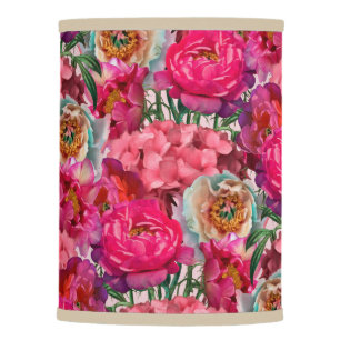 Peonies and Hydrangea Flower Garden  Lamp Shade