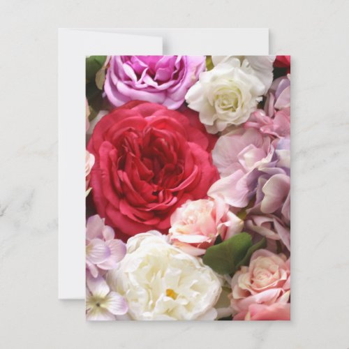 Peonies and Roses blank greeting card