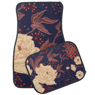 Peonies and roses. Floral vintage seamless pattern Car Floor Mat