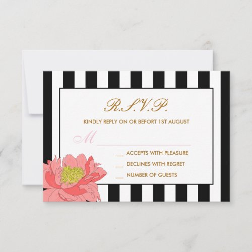 Peonies and Stripes RSVP