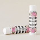 Peonies and Stripes Wedding Favor Lip Balm