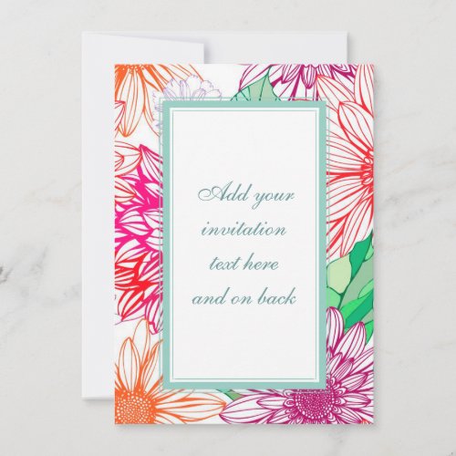 Peonies and Wildflowers Custom Invitation