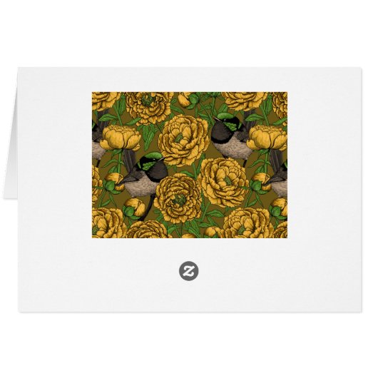 Peonies and wrens (Back Horizontal)