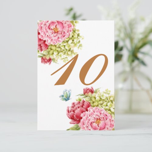 Peonies ans Hydrangeas Table Card No 10