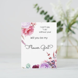 Peonies Be My Flower Girl Proposal Note Card