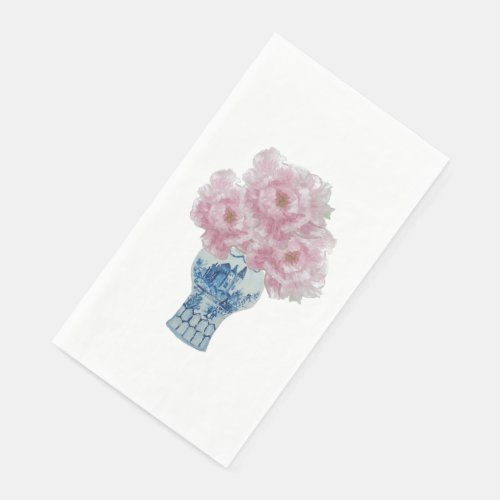 Peonies Blue and White Ginger Jar Paper Guest Towels