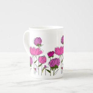 Peonies Bone China Mug