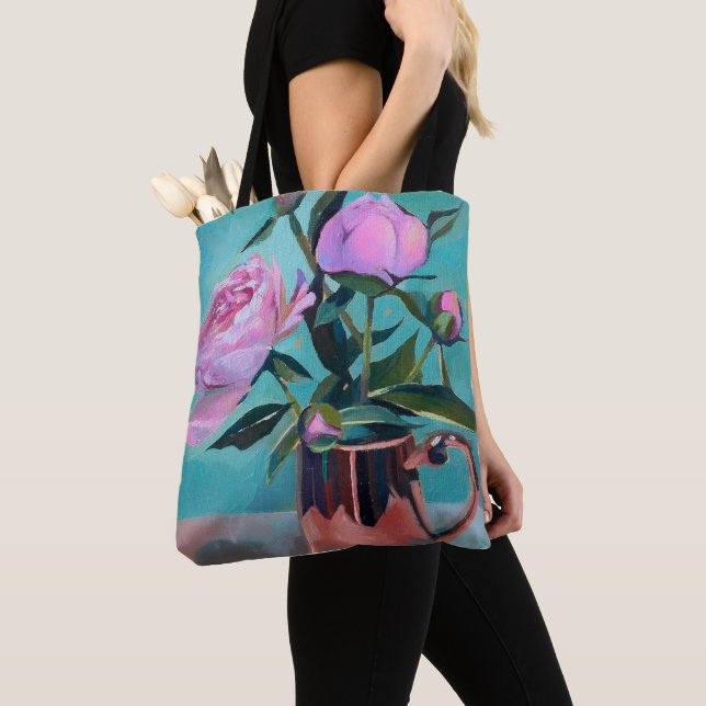 Peonies bouquet Tote bag (Close Up)
