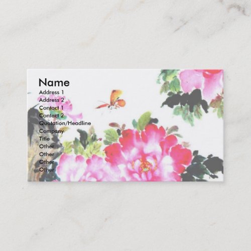 Peonies &amp; Butterflies/Chinese Painting Design Business Card