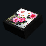 Peonies&Butterflies/Double Happiness Wedding Gift Keepsake Box<br><div class="desc">A perfect gift for weddings/anniversaries. The stamp in red can be removed if you so choose.  This Original Chinese Brush Painting features two butterflies frolicking in the blooming peony blossoms. And the stamp in red means " Double Happiness ",  a symbol you can see in every Chinese Wedding.</div>
