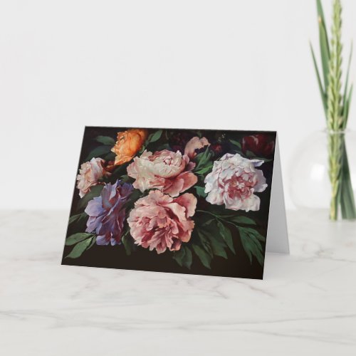 Peonies by Anselm Feuerbach Greeting Cards 2