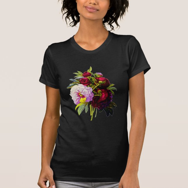 Peonies by Pierre Joseph Redoute T-Shirt (Front)
