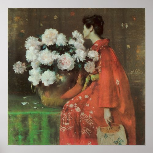 Peonies by William Merritt Chase Poster